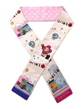 Louis Vuitton Silk Monogram Tokyo Vivienne Ginza Bandeau in Pink